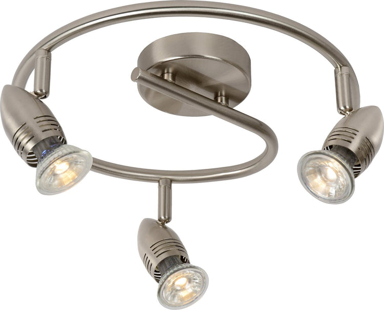 Lucide caro-led - spot de plafond (plafonnier) - ø 31 cm - led - gu10 - 3x5w 2700k - chrome mat