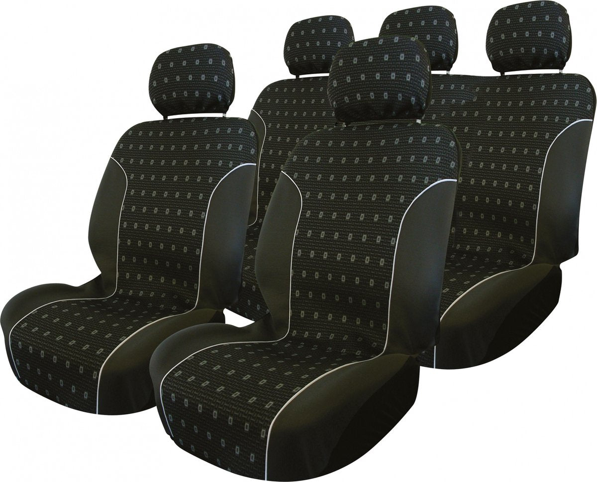 Carpoint set de housses de siège anthracite 9 pièces noir - set de housses de siège auto