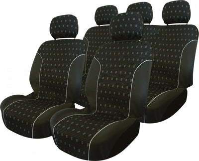 Carpoint set de housses de siège anthracite 9 pièces noir - set de housses de siège auto
