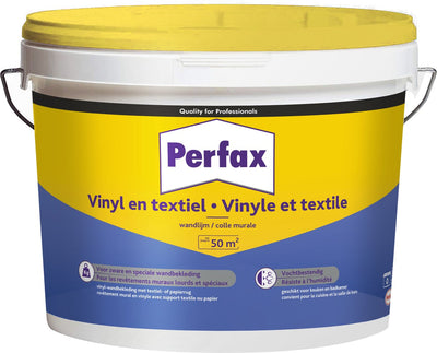 Adhésif mural vinyle et textile Perfax 10 kg | adhésif de haute qualité prêt à l'emploi | pour divers matériaux | application fiable et polyvalente | revêtement mural | finition impeccable