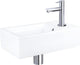Ensemble fontaine à force Differnz - céramique - robinet droit chromé - 40 x 22 x 11,5 cm
