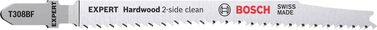 Bosch expert hardwood 2-side clean series - lame de scie sauteuse - 117 mm - dents : 2,0 mm 13 tpi - pour bois dur