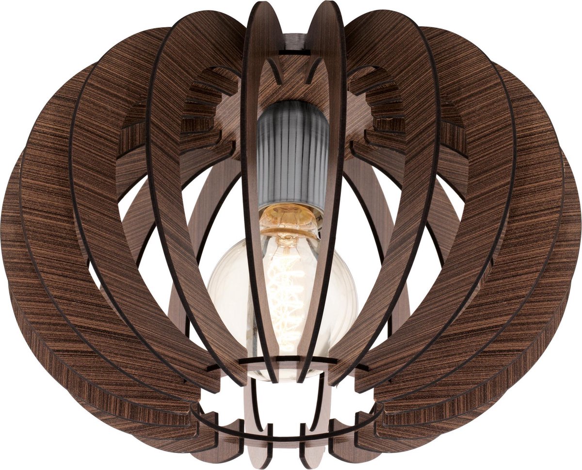 Eglo stellato - plafonnier - e27 - ø30 cm - brun foncé nickel-mat