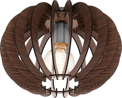 Eglo stellato - plafonnier - e27 - ø30 cm - brun foncé nickel-mat