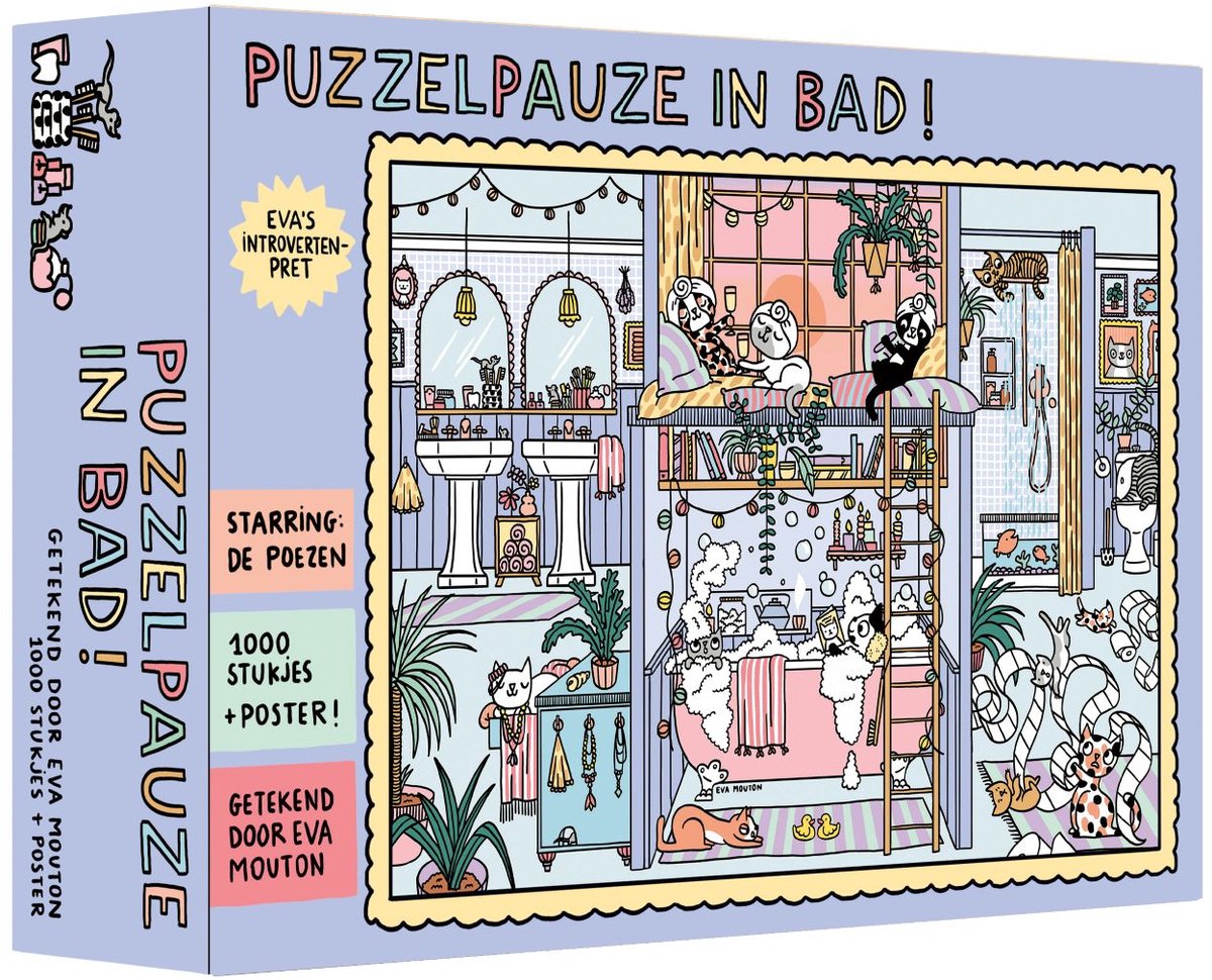 Le plaisir introverti d'Eva - pause puzzle dans le bain