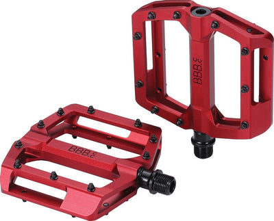 Pédales VTT Bbb Cycling - Enigma - Pédales à plateforme avec broches de préhension roulements scellés - Pédales de vélo VTT - Rouge - 100 x 100 mm - bpd-38