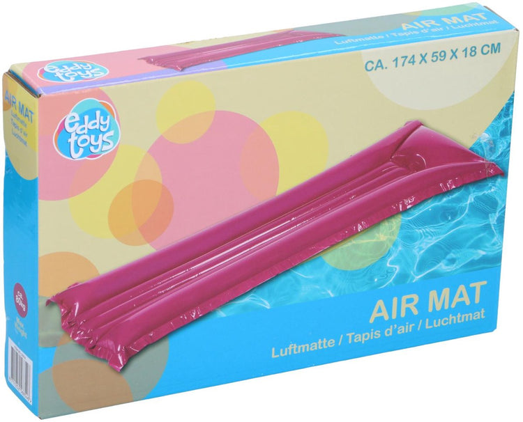 Tapis gonflable Eddy Toys - 174 x 59 x 18 cm - matelas gonflable à eau - tapis gonflable pour piscine avec oreiller - max 80 kg - pour piscine - rose