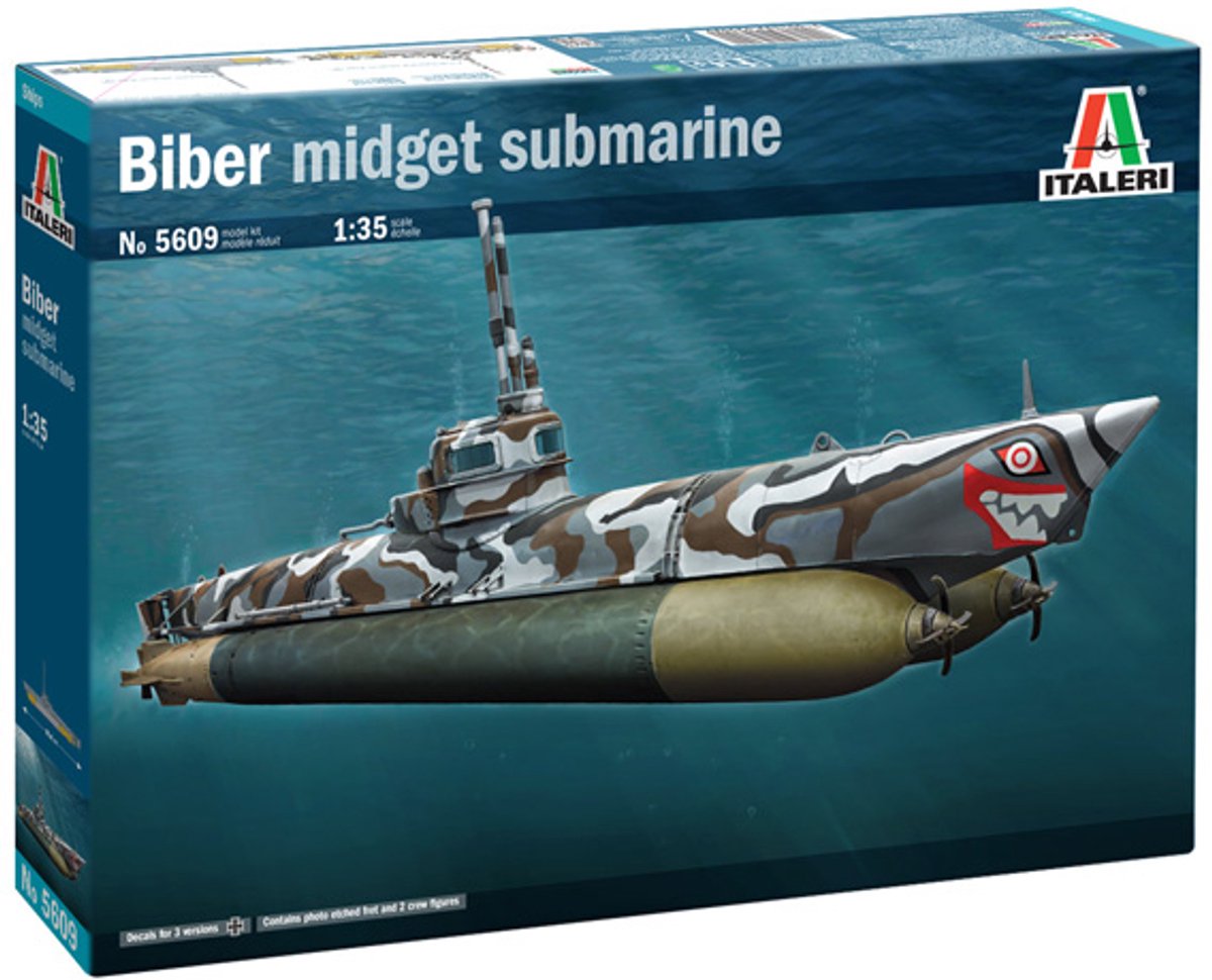 Kit de modèle Italeri véhicules militaires - 5609 biber sous-marin miniature - plastique de classe biber sous-marin miniature - 1:35 - modélisme