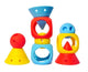 Ensemble de génie de construction Moluk couleurs primaires : mélange de 9 pièces de hix, mox oibo, en caoutchouc de silicone, en boîte 19,5x19,9x6,8 cm, 2+