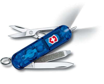 Couteau de poche Victorinox signature lite bleu transparent 7 fonctions