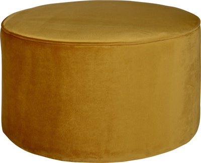 Woood pouf sara bas - velours - ocre - 36x60x60