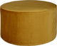 Woood pouf sara bas - velours - ocre - 36x60x60