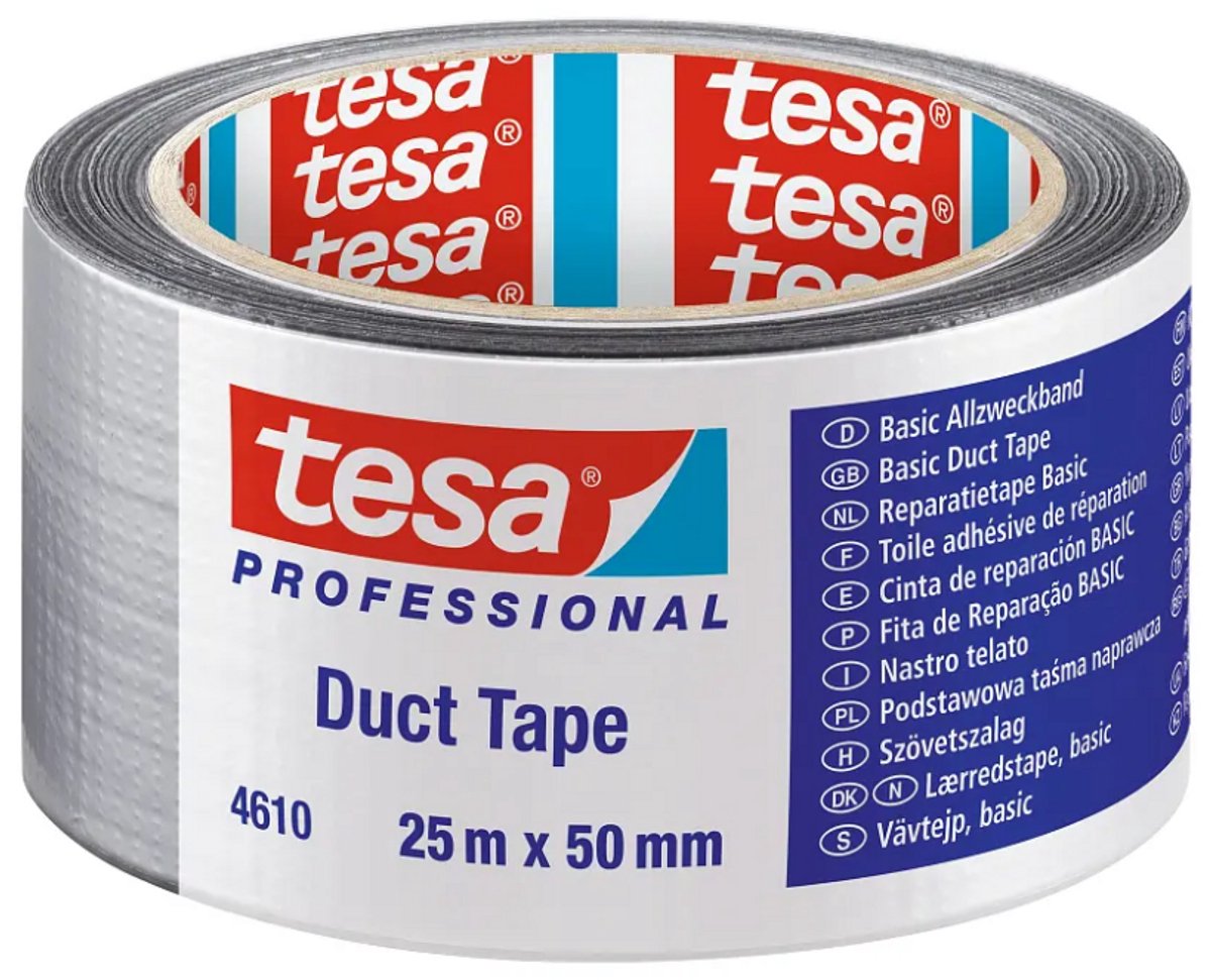 Tesa professional série 4610 - ruban polypropylène - 25 m x 50 mm - argent mat