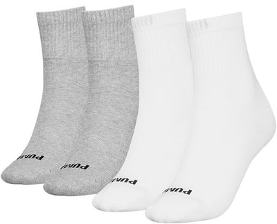 Puma dames 4p chaussettes mi-hauteur coeur blanc gris