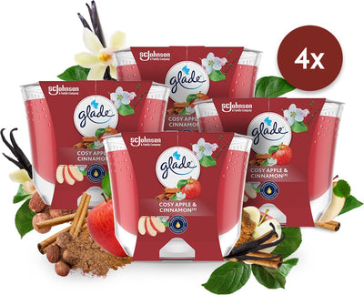 Glade bougie à combustion longue douillette pomme cannelle 100% cire de colza