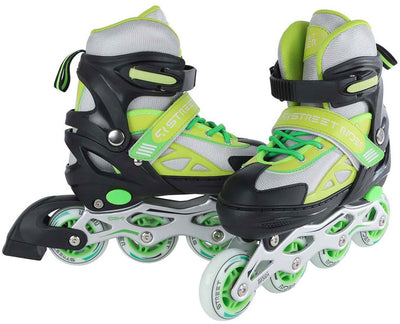Street Rider en ligne Skeelers Green Black Réglable, taille 37-40