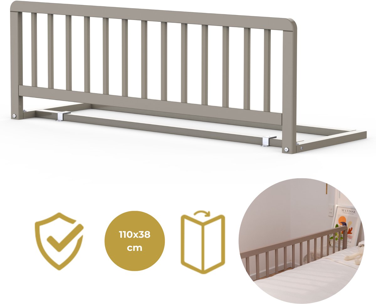 Barrière de lit Geuther | barrière de lit | lissi | barrière de sécurité | 110x38cm | taupe