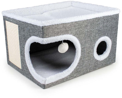 Duvo plus détendez-vous ! maison à gratter greg pour chats 53x42x33cm gris