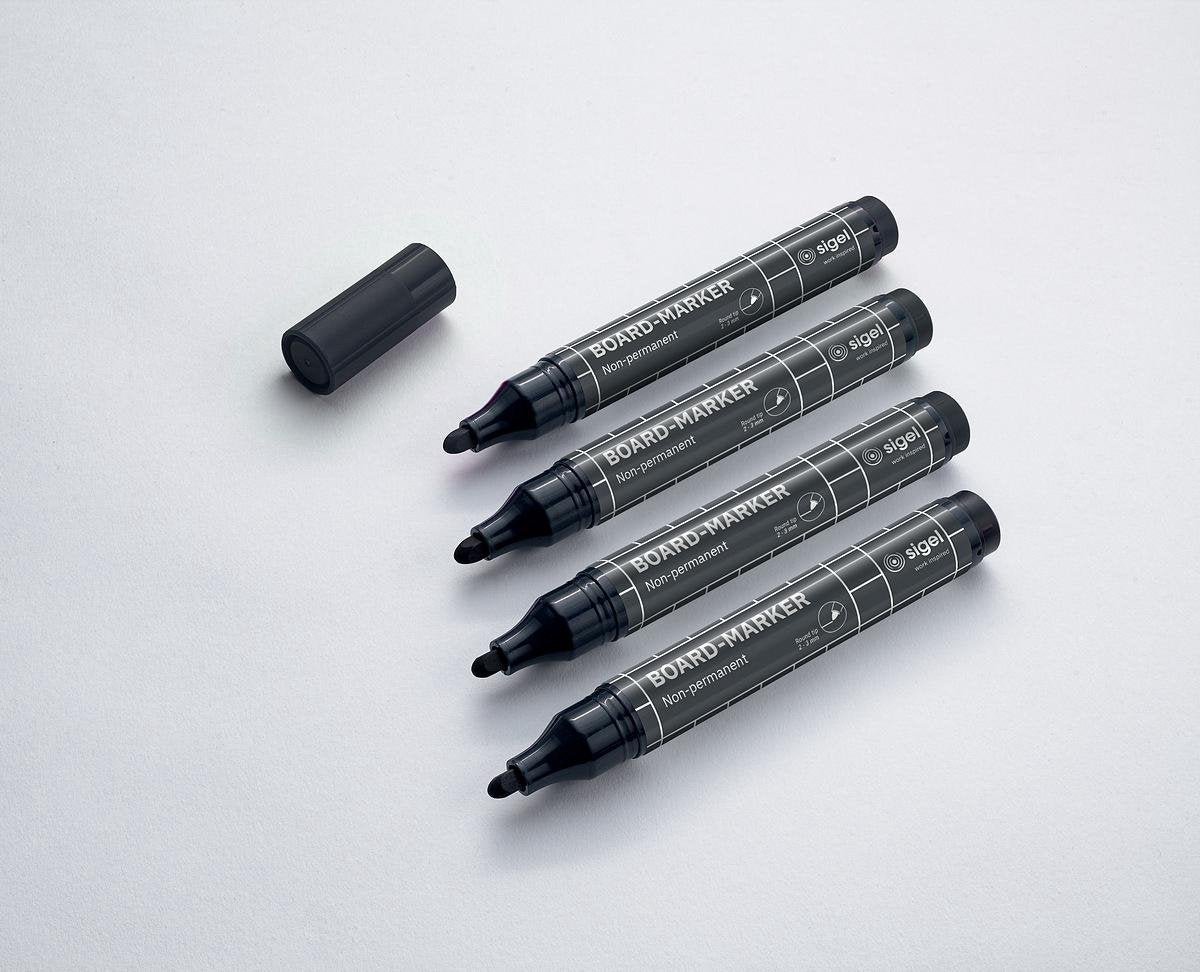 Sigel whiteboard marker - black - 4 pieces - whiteboard marker - si-ba012