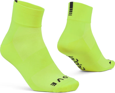 Gripgrab - chaussettes de cyclisme d'été légères SL courtes et performantes 1 paire de chaussettes de cyclisme coolmax coupe basse - jaune haute visibilité - unisexe - taille s (38-41)
