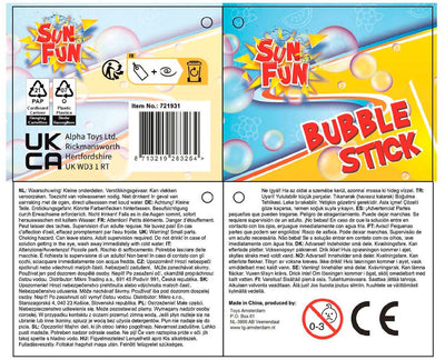 Sun Fun Bubble Blow Stick 120 ml 37cm, 24e.