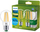 Lampe LED Philips transparente - 60 W - E27 - lumière blanc chaud - pack de 2 - économisez sur les coûts énergétiques