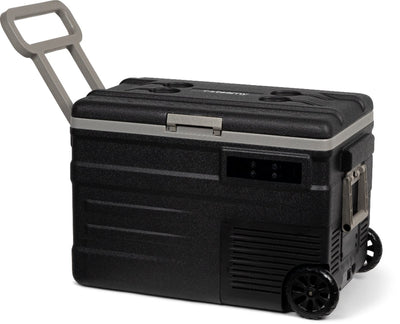 Steamy -e glacière électrique à compresseur à rouleau mono zone sur roulettes - mono zone - 45 litres - 12v et 230v - pour voiture et camping - noire
