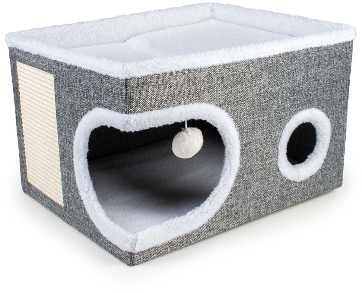 Duvo plus détendez-vous ! maison à gratter greg pour chats 53x42x33cm gris