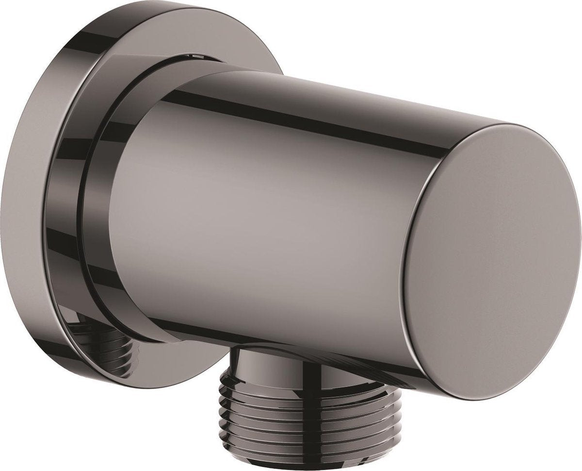 Coude de raccordement pour douche à effet de pluie Grohe rond - graphite dur (anthracite brillant)