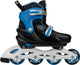 Patins à roues alignées Nijdam - réglables - enfants - noir bleu - taille 29-32