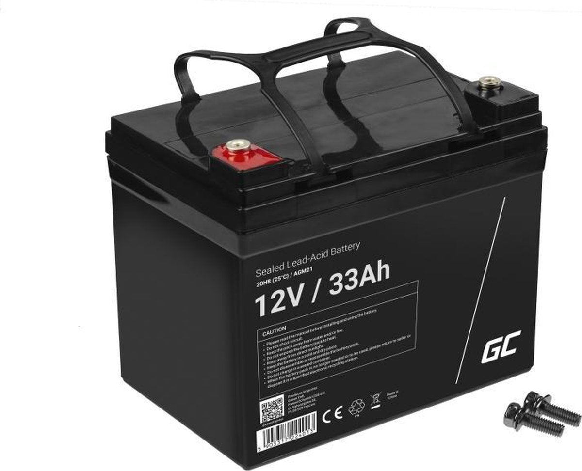 Batterie verte 12v 33ah vrla agm avec terminal b3