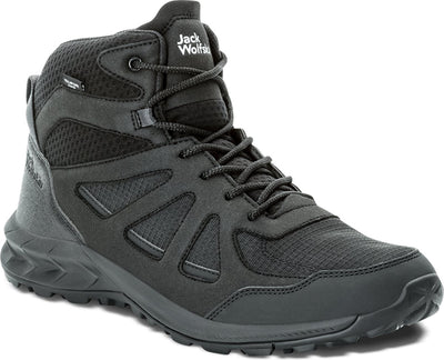 Jack wolfskin woodland 2 texapore mid m chaussures de randonnée homme - noir - taille 41