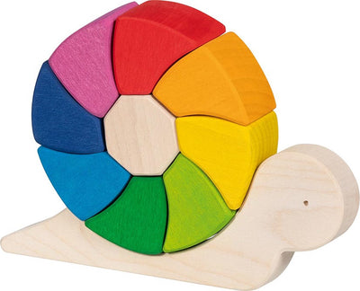 Puzzle en bois Goki et blocs de construction Gerful Snail Pauline, 10dlg.
