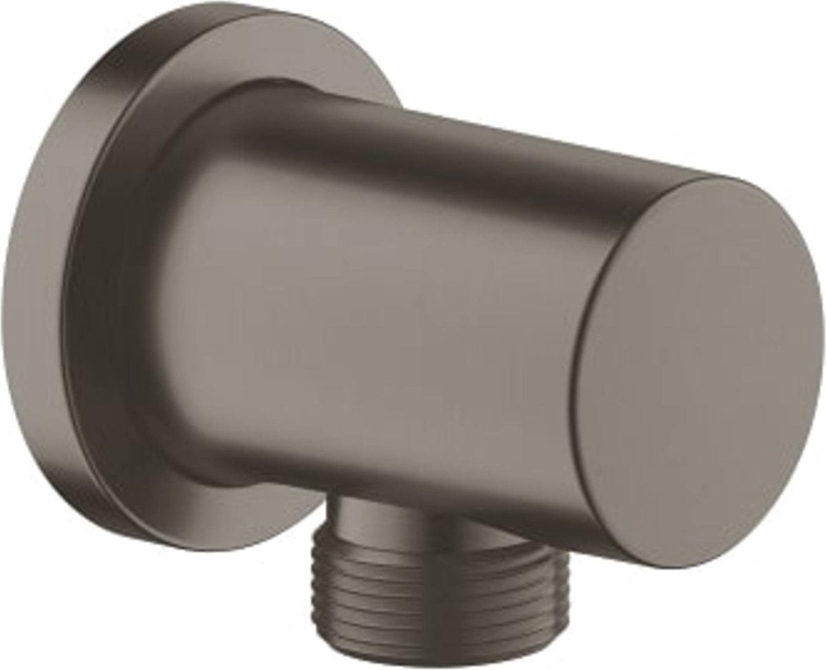 Coude de raccordement pour douche à effet de pluie Grohe rond - graphite dur brossé (anthracite mat)