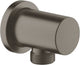 Coude de raccordement pour douche à effet de pluie Grohe rond - graphite dur brossé (anthracite mat)