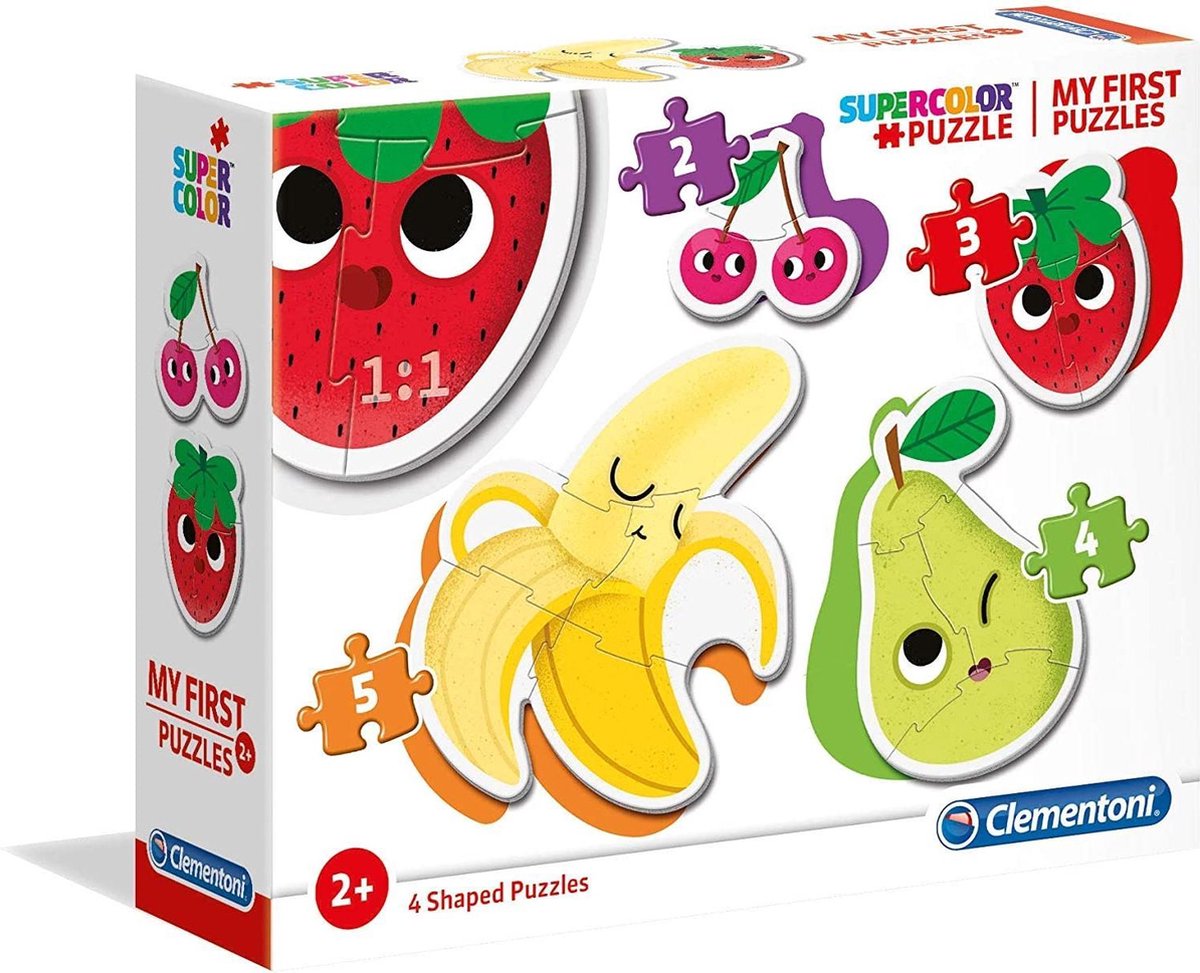 Clementoni - puzzle - mes premiers puzzles - 2,3,4 et 5 pièces - thème fruits - pour les enfants - à partir de 2 ans