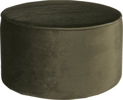 Woood pouf sara bas - velours - vert chaud - 36x60x60