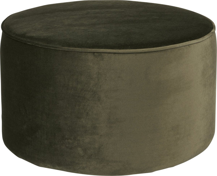 Woood pouf sara bas - velours - vert chaud - 36x60x60