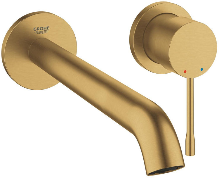 Grohe essence nouveau robinet de lavabo mural à encastrer - ensemble à encastrer - sans ensemble à encastrer - bec long - or mat - 19967gn1
