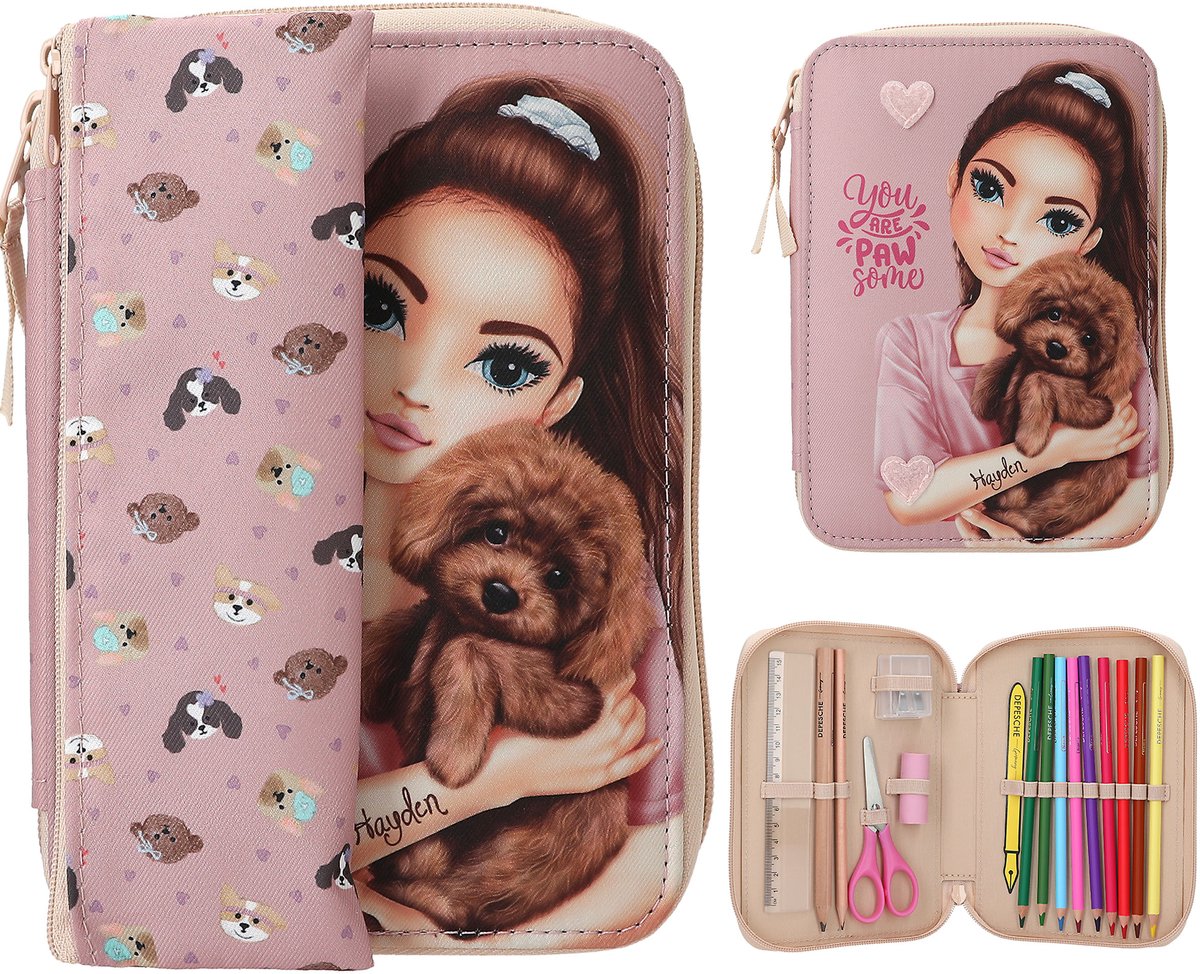 Depesche - trousse à crayons top model basic duo - minou et chien