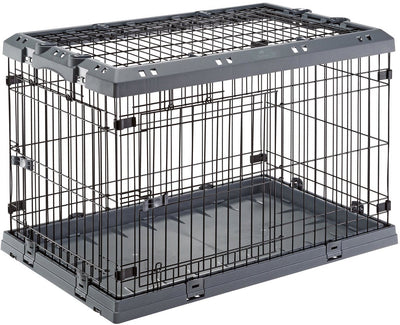 Cage pour chien Ferplast supérieure grise - banc - 92x58x62 cm