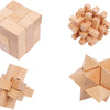 Puzzles cérébraux en bois de petit pied, ensemble de 4