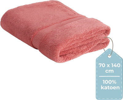 Faire taire. serviette de bain Living Hush Living - par pièce - 70×140 cm - 100% coton - qualité lourde 500g m2 - bordure élégante et boucle de suspension - corail