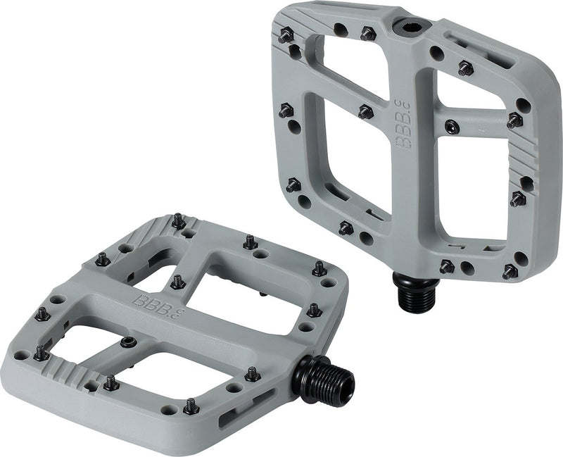 Pédales VTT Bbb Cycling Decoder - Pédales de vélo pour VTT - Pédale à plateforme composite avec forte adhérence et broches réglables - Pédales de vélo - Gris mat - bpd-37