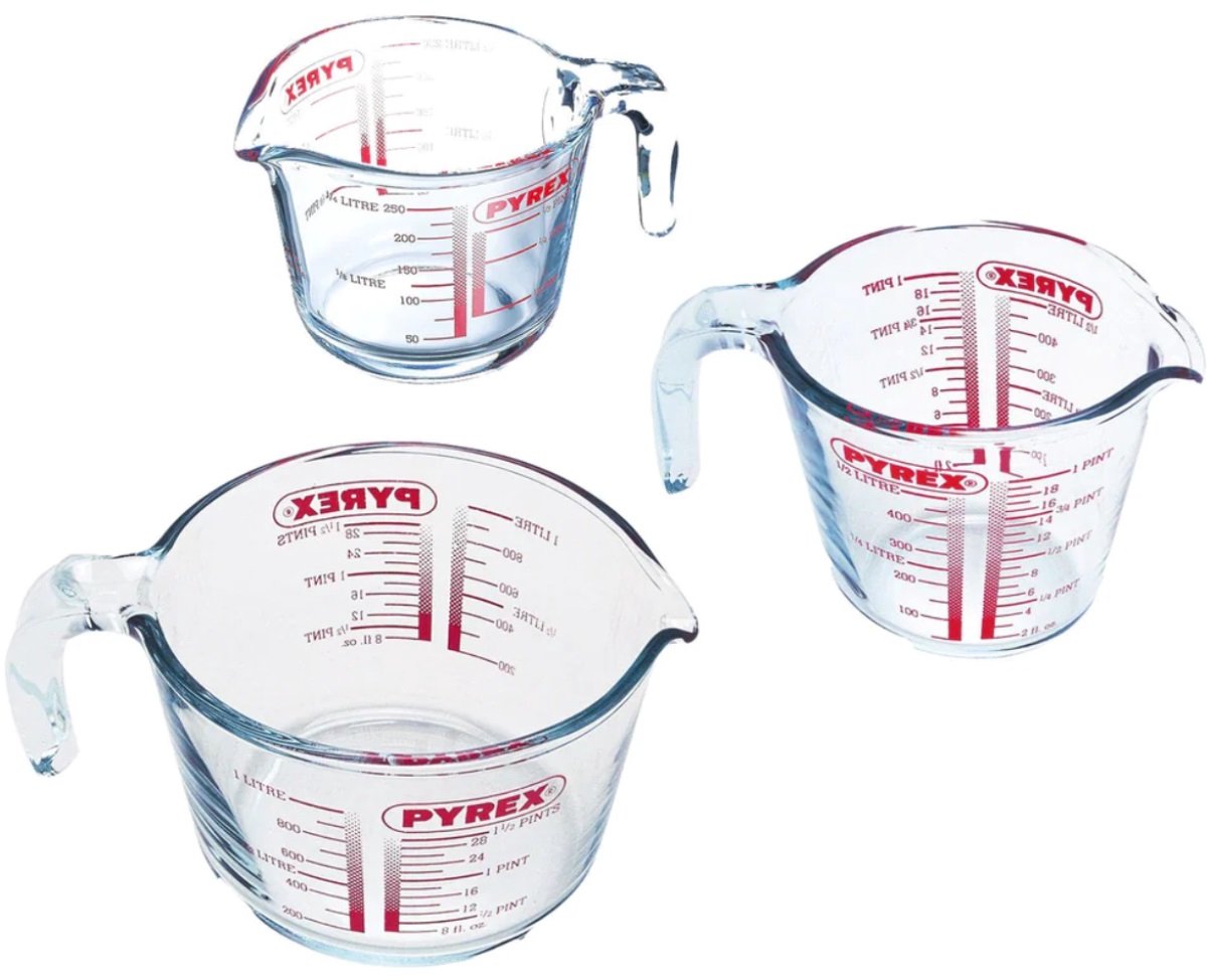 Pyrex maatbeker, set de 3 pièces - | préparation classique