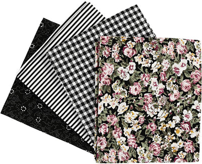 Tissu patchwork noir 45x55cm, 4st.
