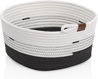 Panier Kela, 32 x 27 cm, ovale, blanc noir - |hedda