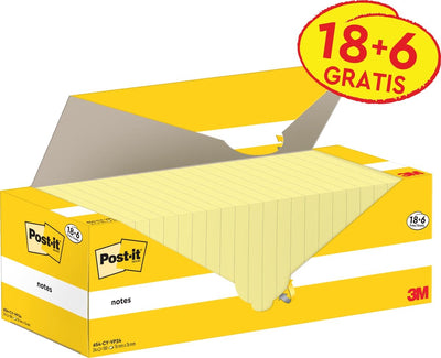 Bloc-notes Post-it 3m 654-cy 76x76mm jaune pack économique