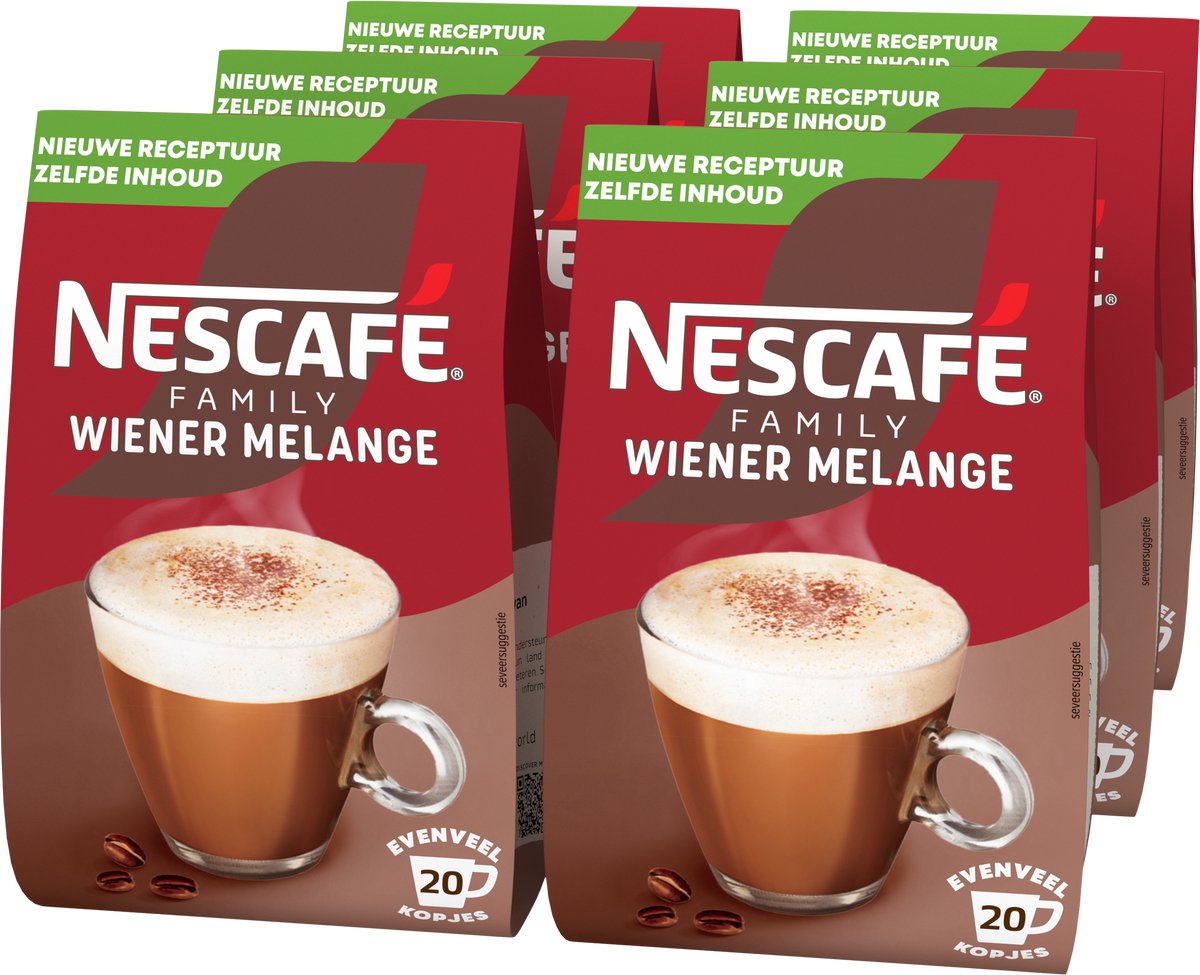 Café instantané Nescafé Family Wiener Melange - 6 sachets x 280g pour 150 tasses de café