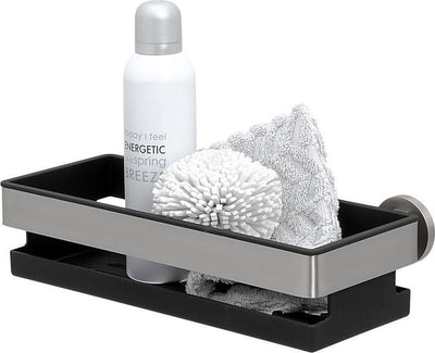 Tigre midi - support de douche - panier de douche - sans perçage - perçage ni collage - inox noir brossé